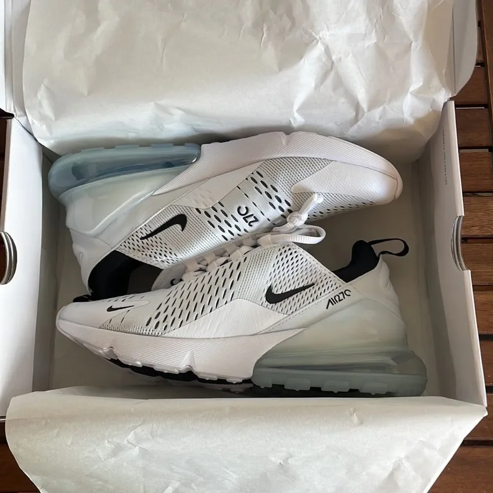 Nike Air Max 270 White/Black White Women Size 12(AH6789-100) - Picture 12 of 13